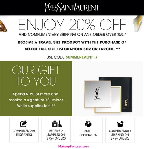 ysl gift with purchase uk|YSL beauty free shipping code.